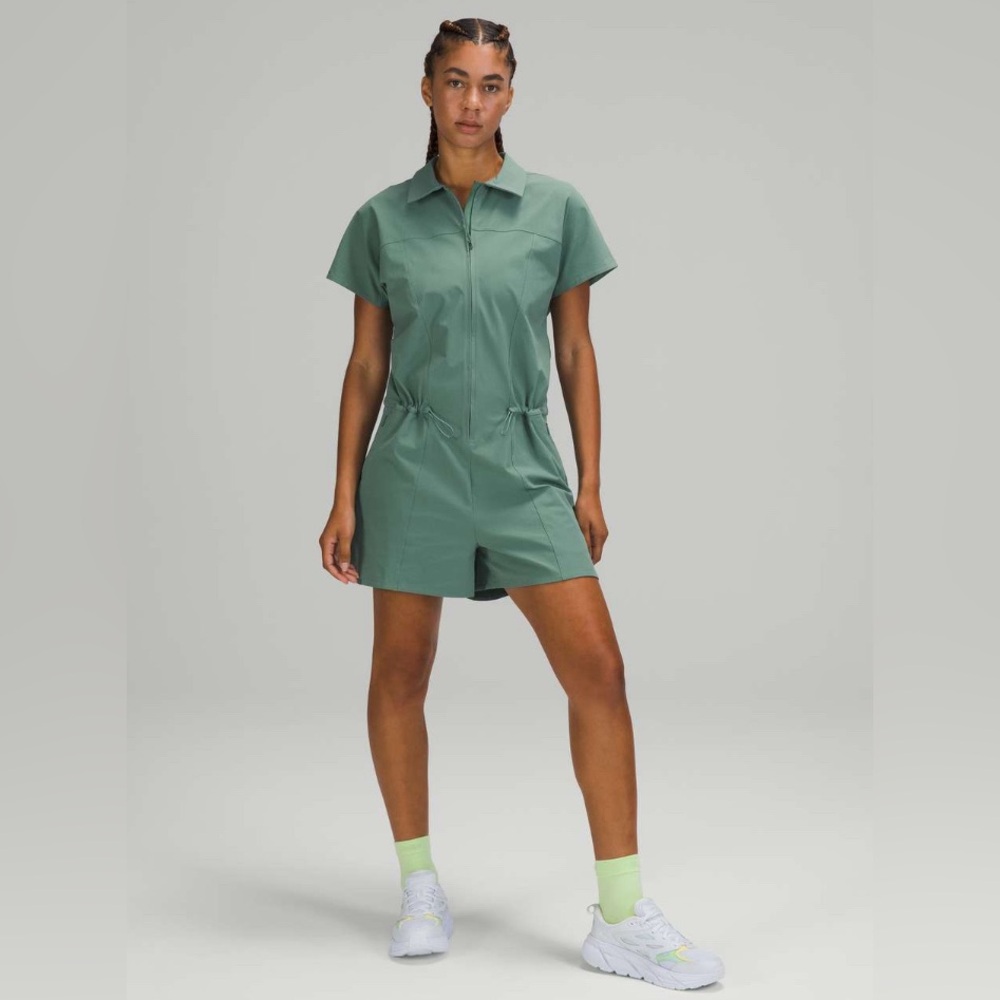 Stretch Rib Pocketed Romper